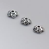 Sterling Silver Bead Caps, 925 Sterling Silver, petals, polished, DIY, original color, 6mm Approx 1.3mm [