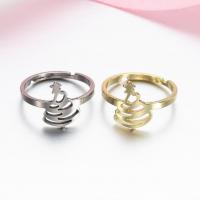 Christmas Finger Ring, 304 Stainless Steel, Vacuum Ion Plating, fashion jewelry & for woman 17mm 