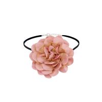 Fashion Choker Necklace, Zinc Alloy, with Velveteen & Cloth, with 4inch extender chain, Flower, vintage & for woman Approx 11.8 Inch 