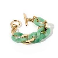 Zinc Alloy Resin Bracelets, with Zinc Alloy, gold color plated, fashion jewelry & for woman Approx 7 Inch [