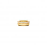 Cubic Zirconia anillo de dedo de acero inoxidable, acero inoxidable 304, 18K chapado en oro, diverso tamaño para la opción & micro arcilla de zirconia cúbica & para mujer, tamaño:6-8, Vendido por UD