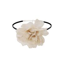 Fashion Choker Necklace, Velveteen, with Cloth, with 4inch extender chain, Flower, fashion jewelry & for woman Approx 11.8 Inch 