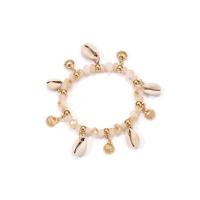 Zinc Alloy Crystal Bracelets, with Shell & Zinc Alloy, Shell, plated, fashion jewelry & Bohemian style & for woman Approx 7 Inch 