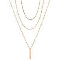 Fashion Multi Layer Necklace, Zinc Alloy, KC gold color plated, three layers & fashion jewelry & for woman, golden 