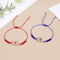 Fashion Jewelry Bracelet, Polyester Cord, with Crystal & Zinc Alloy, Butterfly, handmade, 12 pieces & for woman Approx 18-23 cm 