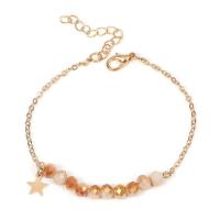 Zinc Alloy Crystal Bracelets, with Zinc Alloy, with 2.76inch extender chain, gold color plated, fashion jewelry & for woman Approx 7 Inch 