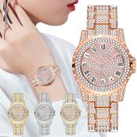 Women Wrist Watch, Zinc Alloy, with Glass & 304 Stainless Steel, waterproofless & Chinese movement & for woman & with rhinestone Approx 24 cm 