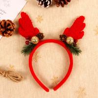 Christmas Headband, Plush, Christmas Design & for woman, red [