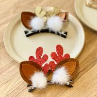 Christmas Hair Clip, Plush, with Zinc Alloy, 2 pieces & for woman [