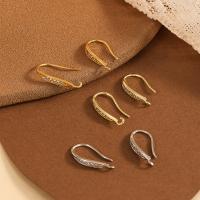 Crochet en laiton boucle d'oreille, Plaqué d'or, DIY & avec strass, plus de couleurs à choisir Vendu par sac[