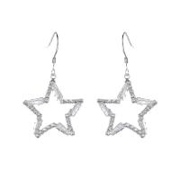 Cubic Zirconia Micro Pave Brass Earring, Star, plated, fashion jewelry & micro pave cubic zirconia & for woman 