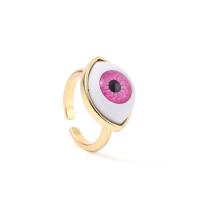 Evil Eye Jewelry Finger Ring, Zinc Alloy, with Resin, gold color plated, fashion jewelry & Unisex Inner Approx 17.3mm 