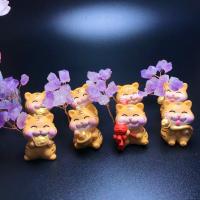 Rich Tree Decoration, Amethyst, with Resin, Tiger, cute, mixed colors, 370mm 