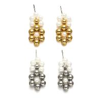 South Sea Shell Drop Earrings, Brass, with Shell Pearl, plated, fashion jewelry & for woman 