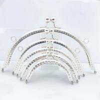 Iron Purse Clasp Frame, Dome, silver color plated, DIY 