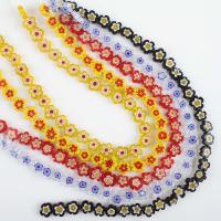 Millefiori Glasperlen, Millefiori Lampwork, Blume, DIY, keine, 10mm, Länge:ca. 38 cm, verkauft von Strang