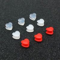 Harz Ohrmuttern Zubehör, Herz, DIY, keine, 6.5x6x5.2mm, 100PCs/Tasche, verkauft von Tasche