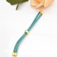 laiton Chaîne de Bracelet, avec cordon de polyester, Placage, DIY, plus de couleurs à choisir cm, Vendu par PC