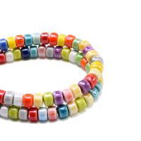 Colorful Plated Porcelain Beads, Column, DIY, Random Color 