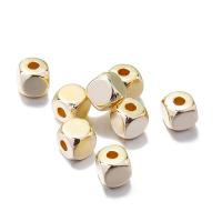 Überzogene CCB Kunststoff Perlen, Verkupferter Kunststoff, Quadrat, DIY, goldfarben, 4x4mm, ca. 200PCs/Tasche, verkauft von Tasche[