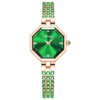 Women Wrist Watch, Zinc Alloy, with Glass, Octagon, plated, Life water resistant & japanese movement & for woman & with rhinestone 