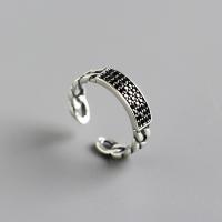 Cubic Zirconia Micro Pave Sterling Silver Finger Ring, 925 Sterling Silver, fashion jewelry & micro pave cubic zirconia & for woman, 4.5mm, Inner Approx 16.5mm 