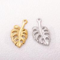 Stainless Steel Leaf Pendant, 304 Stainless Steel, Vacuum Ion Plating, fashion jewelry & DIY [