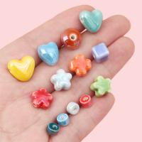 Perlmuttartige Porzellan Perlen, DIY & verschiedene Größen vorhanden & verschiedene Muster für Wahl, gemischte Farben, 10PCs/Tasche, verkauft von Tasche