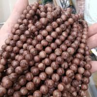 Perles rhodonites, rhodonite, Rond, DIY & normes différentes pour le choix, brun, Vendu par brin