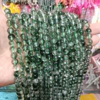 Phantom Quarz Perlen, Grüner Phantomquarz, rund, DIY, grün, verkauft von Strang