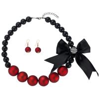 Resin Jewelry Sets, with Cloth & Zinc Alloy, plated, for woman Approx 46 cm 