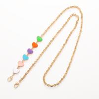 Fashion Mobile Phone Lanyard, Zinc Alloy, with Acrylic, Heart, plated, DIY & enamel Approx 60 cm [