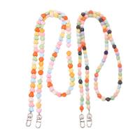 Fashion Mobile Phone Lanyard, Zinc Alloy, with Resin & Plastic, plated, DIY multi-colored Approx 60 cm 