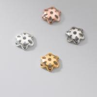 Chapeaux de perle en argent pur, argent sterling 925, Pétales, Placage, DIY, plus de couleurs à choisir, 5mm, Vendu par PC[