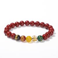 Fashion Cinnabar Bracelet, with Natural Stone, Unisex 8mm Approx 7 Inch 