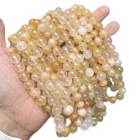 perles en Jade jaune, jaune de jade, Rond, poli, DIY & normes différentes pour le choix, Vendu par brin