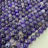Natural Dragon Veins Agate Beads, Round, DIY purple 