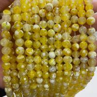 Natural Fire Agate Beads, Round, DIY yellow [