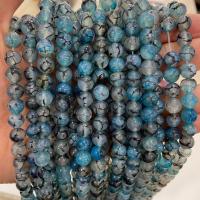 Natural Dragon Veins Agate Beads, Round, DIY blue 