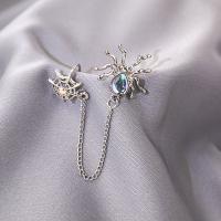 Zinc Alloy Clip Earring, with Sea Opal, plated, fashion jewelry & for woman 110mm 