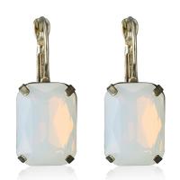 Crystal Drop Earring, Brass, with Crystal, Rectangle, gold color plated, fashion jewelry & for woman nickel, lead & cadmium free 