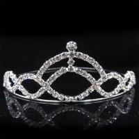 Bridal Tiaras, Brass, with Rhinestone, Crown, plated, fashion jewelry & for woman 