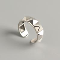 Sterling Silver Finger Ring, 925 Sterling Silver, Antique finish, fashion jewelry & Unisex, 6.8mm, Inner Approx 16.5mm 
