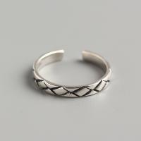 Sterling Silver Finger Ring, 925 Sterling Silver, Antique finish, fashion jewelry & for woman, 3mm, Inner Approx 16.5mm 