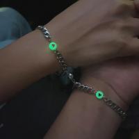 Fashion Zinc Alloy Bracelets, silver color plated, for couple & luminated Approx 18 cm 