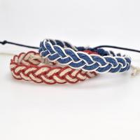 Friendship Bracelets, Cotton Fabric, with Cotton Thread & PU Leather, handmade, fashion jewelry & Unisex Approx 16-18 cm 