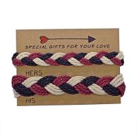 Friendship Bracelets, Cotton Fabric, handmade, 2 pieces & fashion jewelry & Unisex Approx 16-18 cm 
