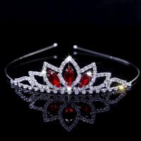 Bridal Tiaras, Brass, with Crystal & Rhinestone, Crown, silver color plated, fashion jewelry & for woman 