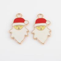 Zinc Alloy Christmas Pendants, Santa Claus, gold color plated, DIY & enamel, mixed colors Approx 2.2mm, Approx [