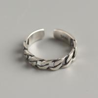 Sterling Silver Finger Ring, 925 Sterling Silver, polished, fashion jewelry & Unisex, 4.7mm, Inner Approx 16.7mm 